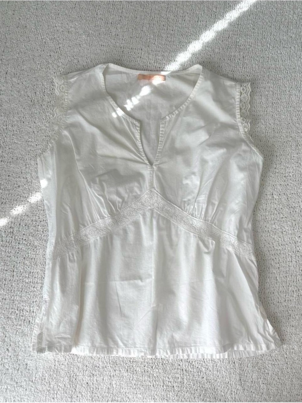 Y2K Forever 21 white cotton lace trim top
